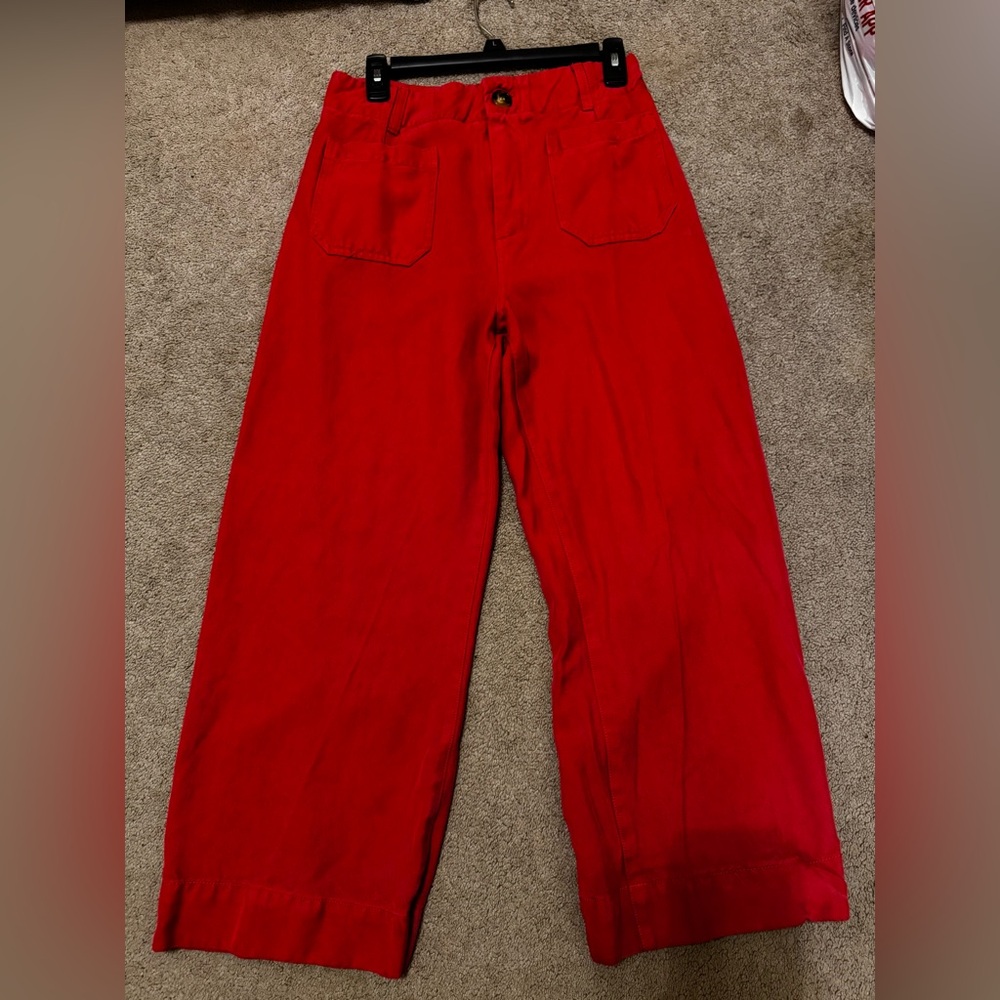 Wide Leg Red Pants